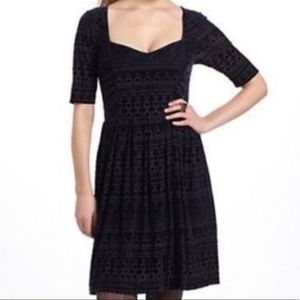 Anthropologie Meadow Rue Geo Burnout Velvet Dress